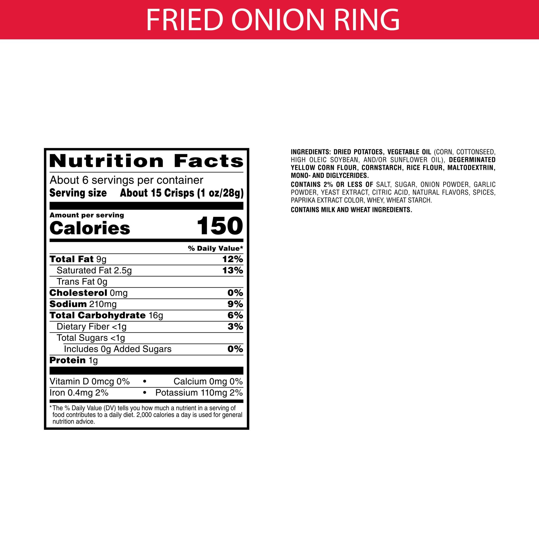 Pringles Fried Onion Ring Potato Crisps Chips, 5.5 oz - image 3 of 8