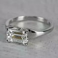 thumbnail image 3 of 2Ct Emerald Cut Lab-Created Diamond Women's Engagement Band Ring 14K White Gold Plated Silver, 3 of 3