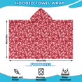 thumbnail image 2 of Red Christmas HO Pattern Hooded Bath Towel，60"x35" for Ages 3 To 12 Kids, Quick Dry Lightweight Soft Microfiber Hood Beach Towel Cover Up for Kids, 2 of 7