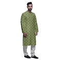 thumbnail image 2 of Atasi Kurta Pyjama de Fête pour Hommes, Col Mandarin, Ensemble Ethnique Imprimé Kurta, 2 of 5