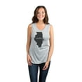 thumbnail image 2 of Thread Tank Home Roots State Illinois IL Women's Sleeveless Muscle Tank Top Sport Grey Small, 2 of 4