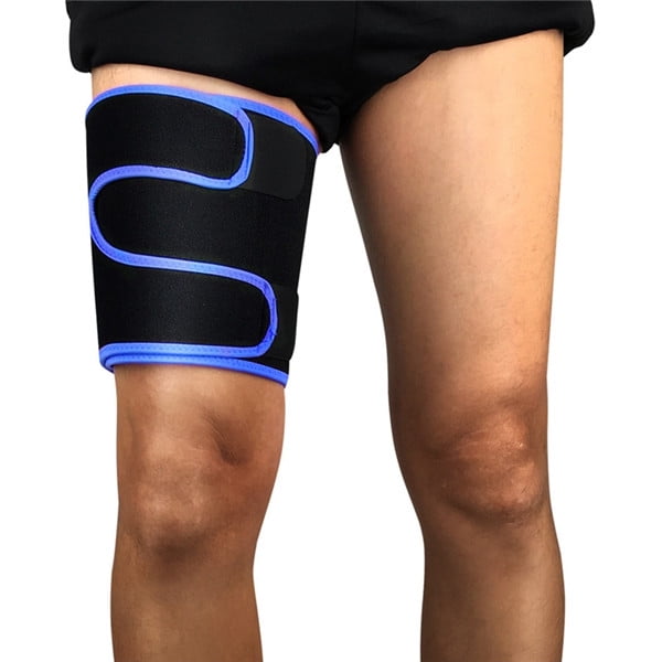 Adjustable Thigh Brace Support, Quadriceps Support and Thigh Wraps for Men  and Women. Unisex Breathable Neoprene Non-Slip Hamstring Compression Sleeve