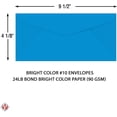 thumbnail image 5 of Blue Bright Color #10 Envelopes - Great for Mailing Letters, Business Memos, Invitations, Invoices, Bills | 4 1/8" x 9 1/2" | 50 Envelopes, 5 of 5