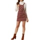 thumbnail image 2 of Vestido casual con tirantes ajustables de estampado a cuadros para mujer en color burdeos, 2 of 6