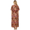 thumbnail image 3 of HAPPY BAY Women's African Beach Maxi Slit Dresses Caftan Loungewear Dashiki Print Casual Long Cover up Caftans for Women 2X-3X Stripes, Multi, 3 of 6
