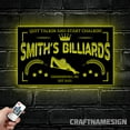 thumbnail image 3 of Craftnamesign Custom Billiards Metal LED Light, Custom Snooker Player Name Sign, Pool Club Decor, 3 of 5