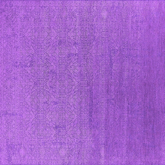 Ahgly Company Indoor Square Oriental Purple Industrial Area Rugs, 7' Square