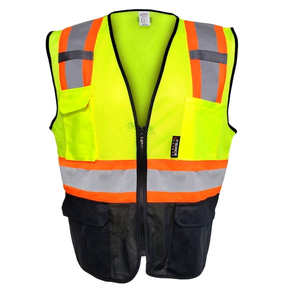 Fierce Safety Surveyors Class 2 Meshed Vest with Orange Trim and Black Bottom