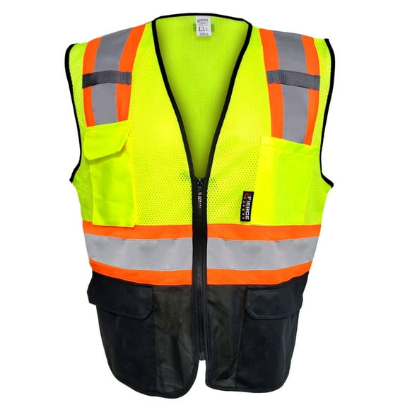 Fierce Safety Surveyors Class 2 Meshed Vest with Orange Trim and Black Bottom