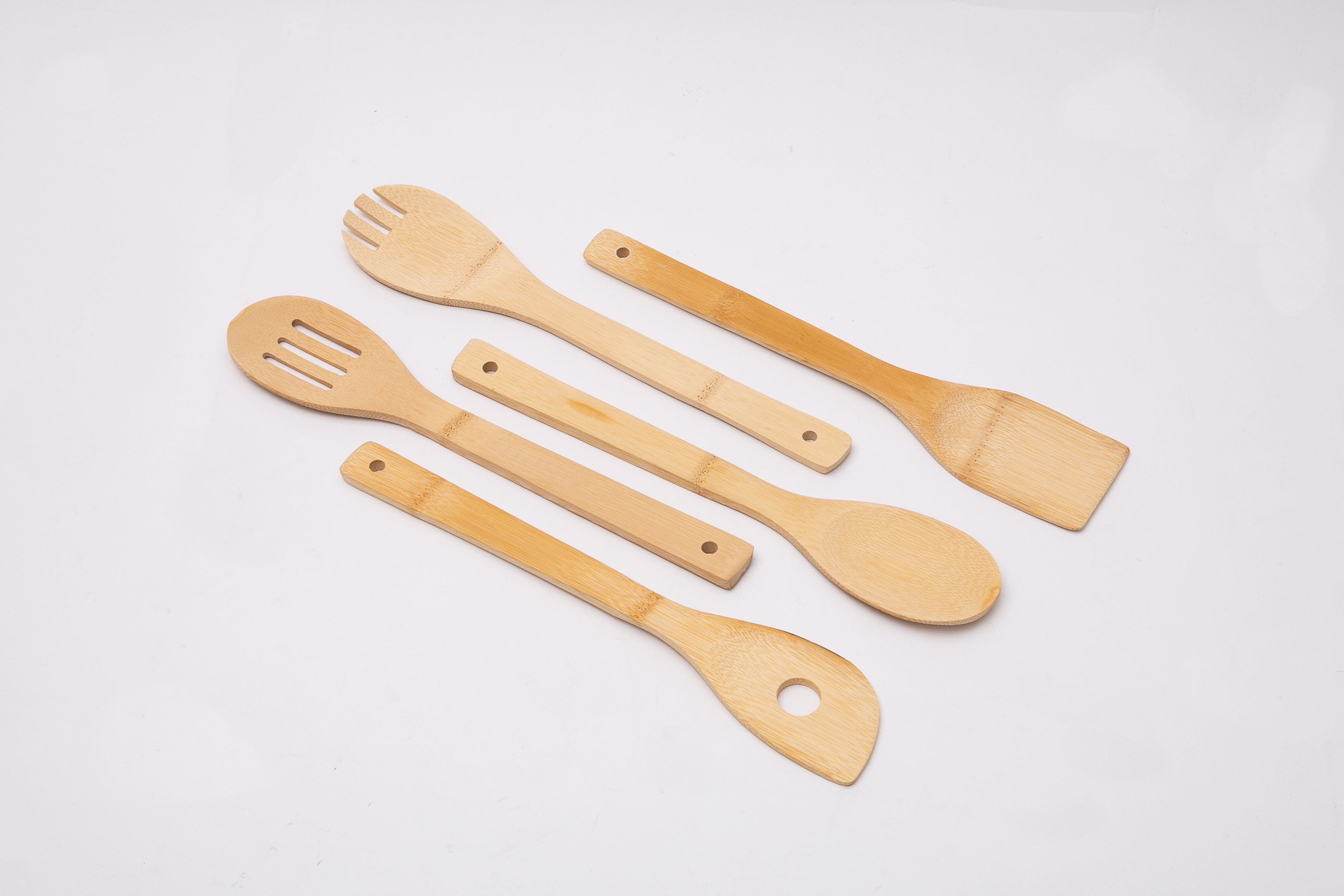 Mainstays 100% Natural Bamboo Tool and Gadgets 5 Pieces Utensil Set