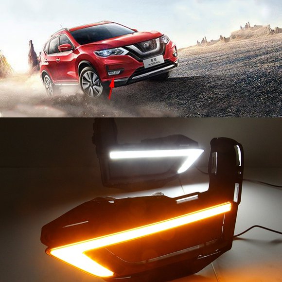 Drl Led Ambar/blanca Compatible con X-trail 2017 2018 Arizone Drl Led Ambar/blanca