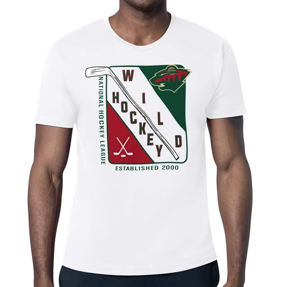 Men's Starter White Minnesota Wild Shield Graphic T-Shirt