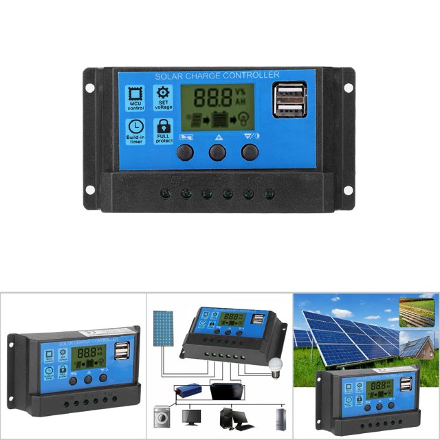 Contrôleur de Panneau Solaire Accessoires Régulateur Accessoire Photovoltaïque Pwm Modulation d'Impulsion Valeur par Défaut Régulateur Solaire Réglable Contrôleurs d'Énergie