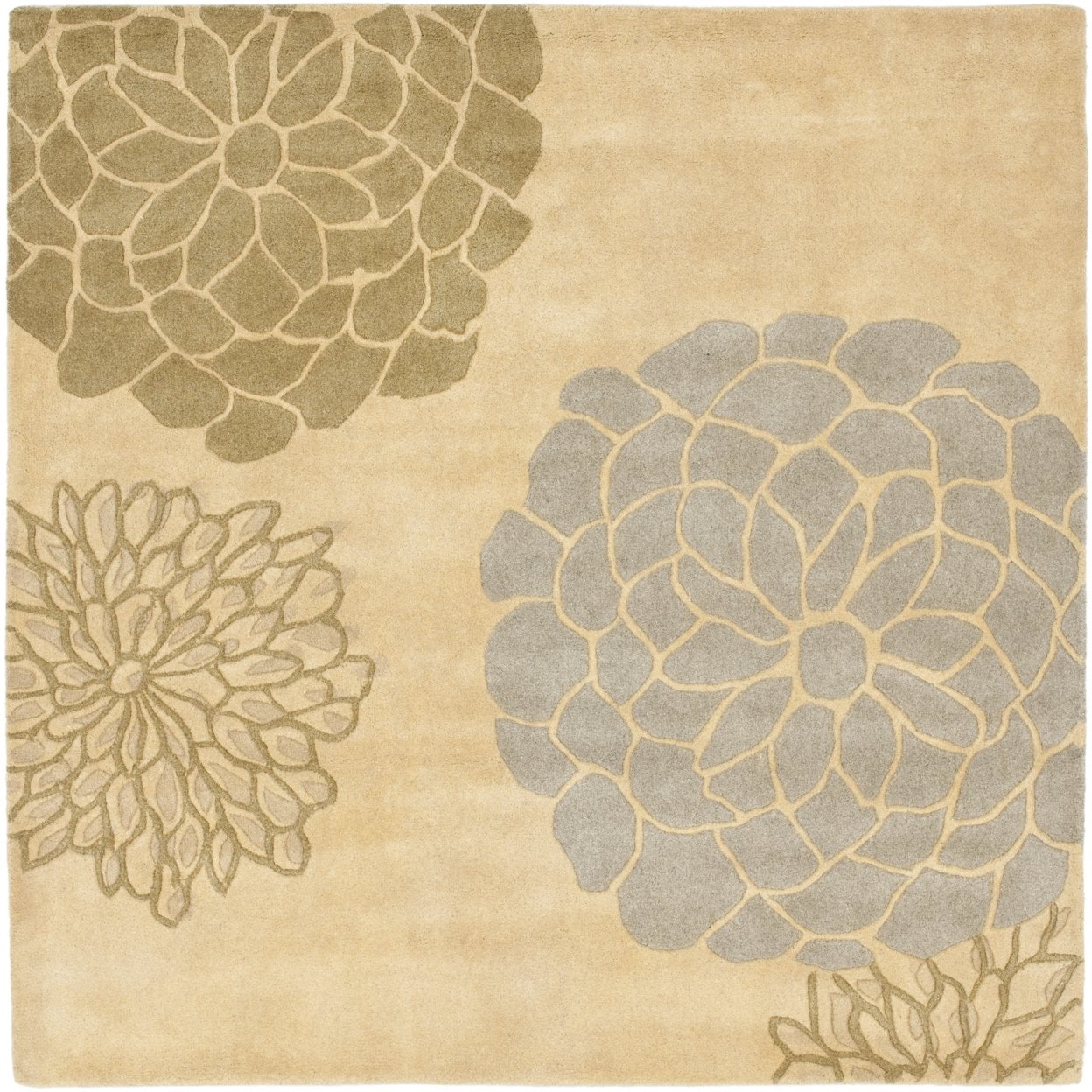 SAFAVIEH Soho Brisbane Floral Wool Runner Rug, Beige/Multi, 2'6" x 8'