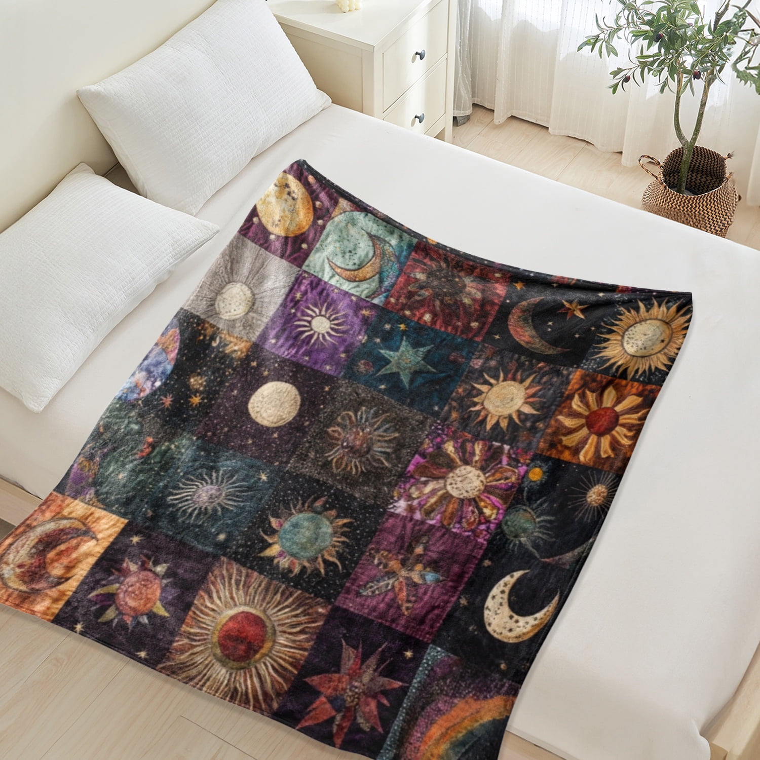 Fleece Throw Blanket for Bed & Sofa - Soft Printed Throw Blanket, Cozy Twin Size Blanket For Sofa 60x80 Inches