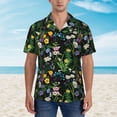 thumbnail image 2 of Honeii Chamomile Print Men’s Hawaiian Shirt,Classic Button-Down Short Sleeve Shirt, for Beach, Vacation, and Outdoor Activities,Small, 2 of 7