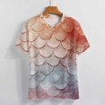 thumbnail image 3 of Mermaid Fish Scales Women's Short Sleeve T-Shirt Crew Neck Casual Summer Trendy Loose Fit Tops, 3 of 6