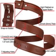 thumbnail image 5 of Falari Replacement Leather Dress Belt Strap Without Buckle Snap on Strap 33mm fit 35mm Buckle - Light Brown L, 5 of 7