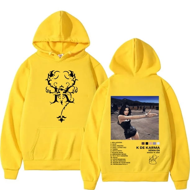 Sudaderas con capucha de estilo informal para hombre y mujer, sudaderas holgadas de moda de Hip Hop, jerséis cómodos de gran tamaño, ropa de calle, cantante, Kenia Os, 2026