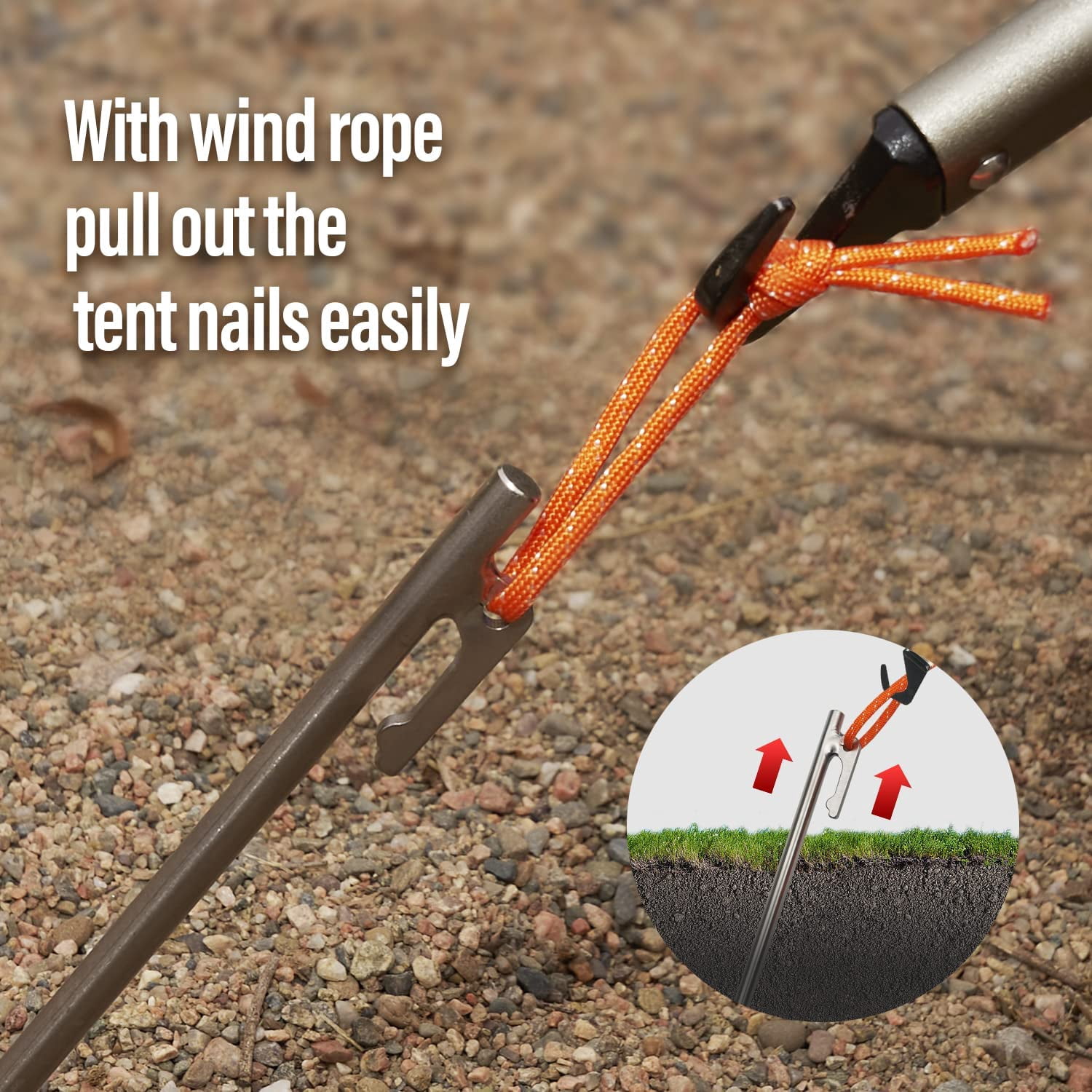 Tent Pegs Stakes Heavy Duty for Camping Hiking Outdoor Garden Support 8x400mm 6pcs