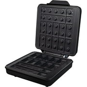 Waffle Wow Building Brick Electric Waffle Maker- BLACK with 2 Construction Eating Plates- Cook Fun, Buildable Waffles or Pancakes in Minutes - Stack & Build Creations on Serving Dishes