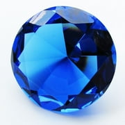 Big 100mm Cobalt Blue 100 mm Cut Glass Crystal Giant Diamond Jewel Paperweight