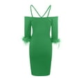 thumbnail image 5 of Vestido sexy de verano con escote cruzado y falda lápiz de un solo hombro para mujer: atractivo diseño cruzado, corte lápiz, 5 of 5