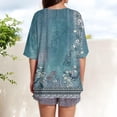 thumbnail image 4 of Liquidation! Uooqdmx Hauts Floraux pour Femmes, Chemises à Manches Courtes pour Femmes, Hauts Vintage pour Femmes, T-Shirts Surdimensionnés Col Rond Vêtements de Vacances à la Plage, Chemises Habillées Décontractées pour Femmes, Bleu Ciel 1 TG, 4 of 5