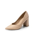 thumbnail image 1 of Dream Pairs Las mujeres de alta Chunky cerrado del dedo del pie Tacones puntiagudos del partido de la boda elegante deslizamiento en los zapatos de las bombas SDPU2229W Dream Pairs SDPU2229W, 1 of 6