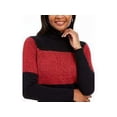 thumbnail image 2 of Karen Scott Women's Colorblocked Cotton Turtleneck Sweater Red Size Medium, 2 of 3