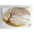 thumbnail image 1 of Tree Pillow Sham Autumn Tree on a Hill in Windy Weather Leaves Flying Fall Nature Circle Composition, Decorative Standard King Size Printed Pillowcase, 36 X 20 Inches, Multicolor, by Ambesonne, 1 of 2