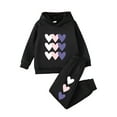 thumbnail image 4 of mgoYE Girls Size 7 Clothes Kids Girls Clothes Stylish Tops and Pants with Pockets Clothing Sets 2 Piece Outfits(Black,5-6 Years), 4 of 4