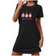 thumbnail image 1 of Camisón corto de talla grande para mujer, camisón de manga corta con estampado en el pecho, camisón corto, 1 of 3