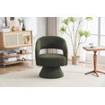 thumbnail image 2 of Swivel Accent Chair, Modern Luxury Velvet 360 Degree Swivel Armchair, Comfy Fabric Round Barrel Chair with Round Back for Living Room, Bedroom, Office, Nursery, Dark Green, 2 of 9