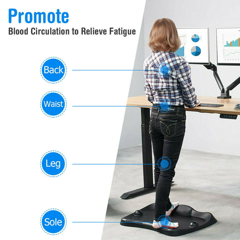 GYMAX Anti Fatigue Mat, Standing Desk Mat with Massage Points and 360°  Roller Ball, Non-Slip Kitchen Comfort Mat, Ergonomic Cushioned Floor Mat  for