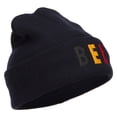 thumbnail image 4 of Belgium BEL Flag Embroidered Long Beanie - Navy OSFM, 4 of 5