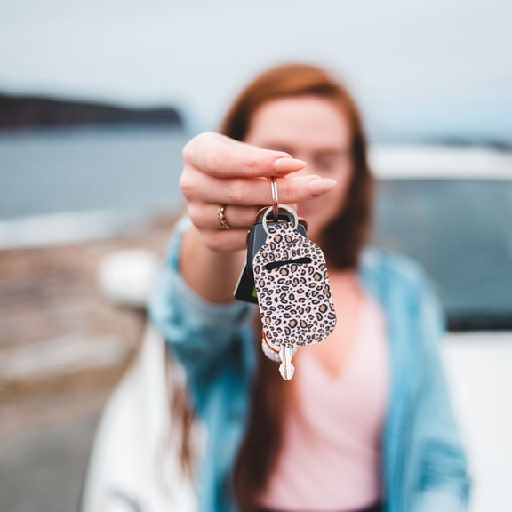 Raindrops Key Chain Cute Bag Pendant Colorful Leopard 2Pcs for Gifting Occasions 4.06x2.36x0.39in