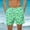 Green, variant on CALAFEBILA Men's Board Shorts Summer Hawaiian Tropical Print Surfing Loose Beach Shorts