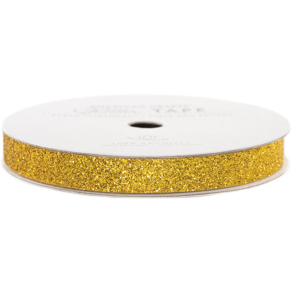 American Crafts Glitter Paper Tape 3ydGold .375"