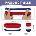 thumbnail image 2 of Uxcell Sweat Band Set Sports Terry Cloth Headband Wristband Set 7"x2" Moisture Wicking Sweat Absorbing Head Band Red/White/Blue, 2 of 6