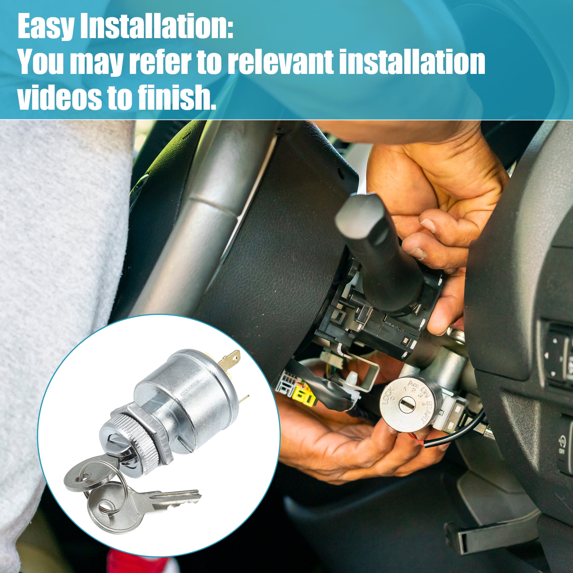 1 Set Ignition Switch with Keys Replacement for EZGO GAS and Electric TXT for Medalist 1981-UP
