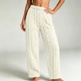 thumbnail image 5 of YABCSAZ Sherpa Pajama Pants for Women Soft Elastic Wasit Fluffy Pj Pants Soft Warm Comfy Lounge Fleece Lined Sleepwear Bottoms, 5 of 8