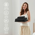 thumbnail image 2 of Regency Heights Cotton 144TC Queen 100% Cotton Solid Sheet Set in Black, 2 of 10