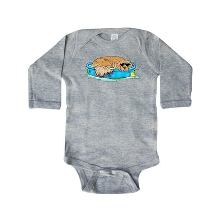 

Inktastic Dog Days of Summer with Cute Retriever in Pool Gift Baby Boy or Baby Girl Long Sleeve Bodysuit