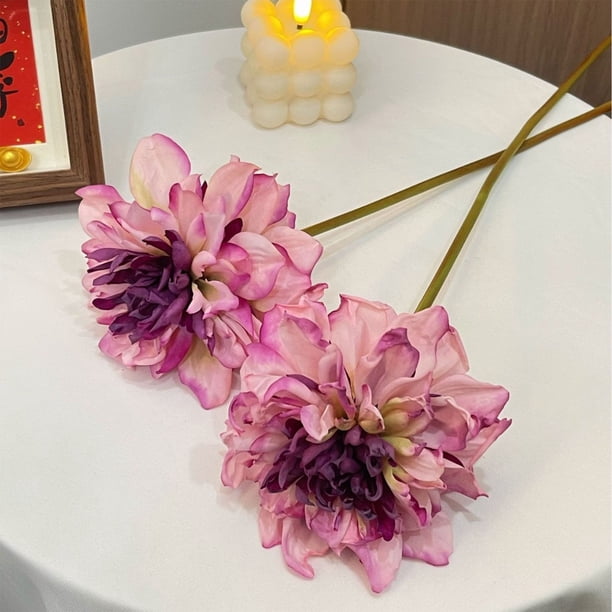 Juego Decorativo de Flores Artificiales con 2 Flores Falsas de Plástico, 38 cm, para Hogar, Sala de Estar, Mesa de Comedor, Bodas, Hotel, Paisajismo