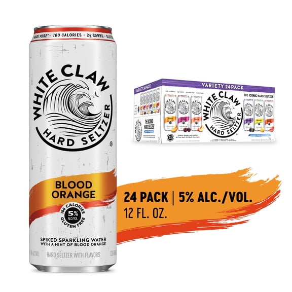 White Claw Hard Seltzer Variety Pack, 24 Pack, 12 fl oz Cans, 5% ABV