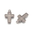 thumbnail image 2 of 10pcs Tarnish Resistant 304 Stainless Steel Cross Stainless Steel color 16x10.5x2mm Hole: 1.5mm, 2 of 2