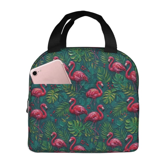 Flamingos Insulated Lunch Box Reusable Lunch Bag Women Men Cooler Tote Bag For Work Picnic School Office