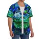 thumbnail image 2 of Balery Colorful Stained Glass Crocodile Camisa Casual de Manga Corta con Botones para Hombre, Texturizada, Estilo Cubano, para Playa, Verano-3X-Large, 2 of 5