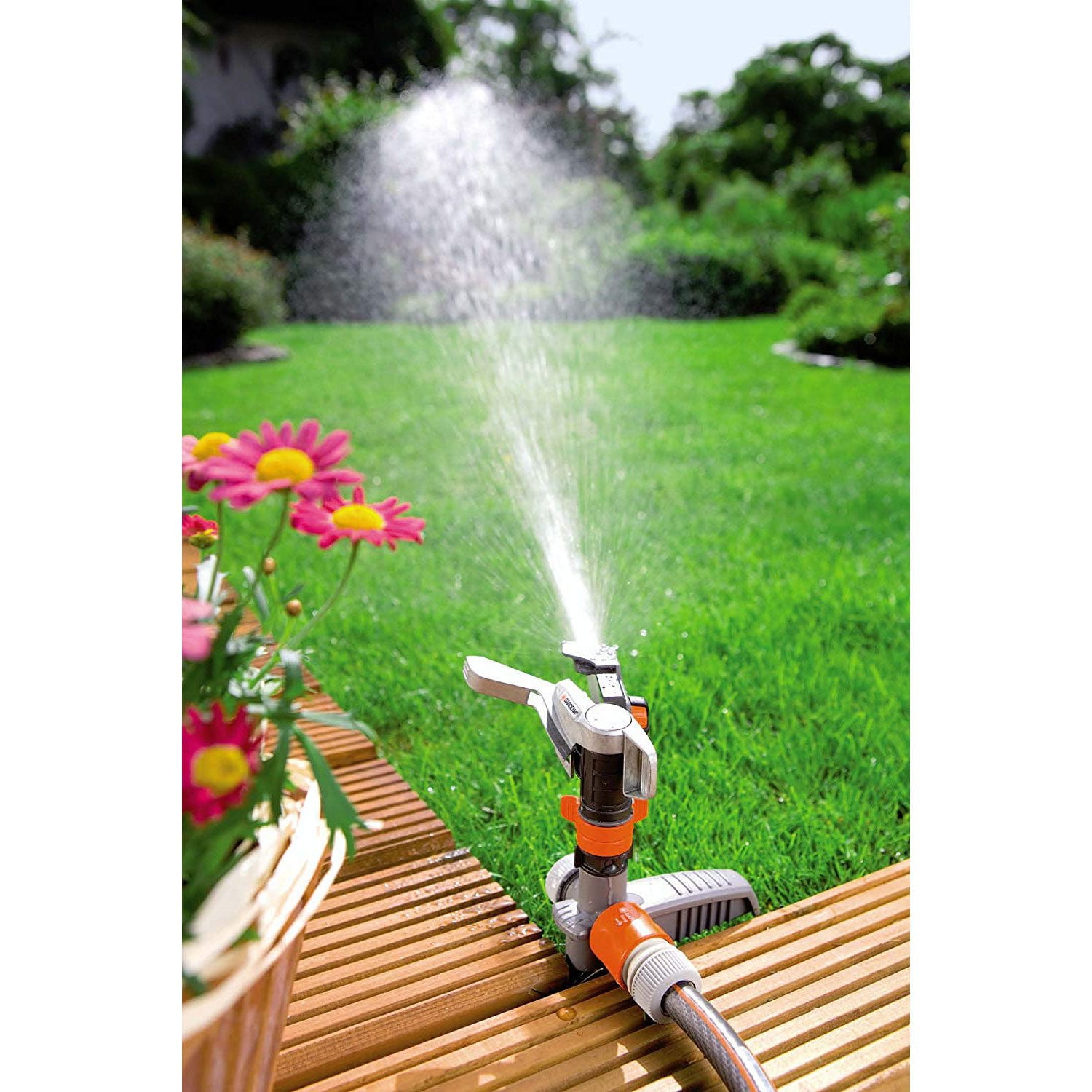 GARDENA 8 Mode Garden Lawn Sprinklers Heavy Duty Base System Patio Yard Hose Irrigation 